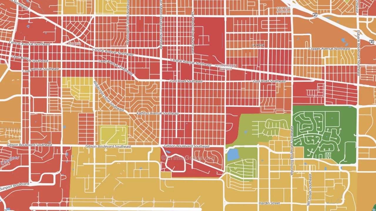 South San Pedro, Albuquerque, NM Map of Assault Rates