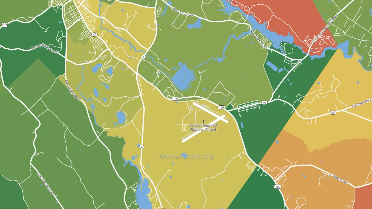 South Sanford, ME Map of Assault Rates