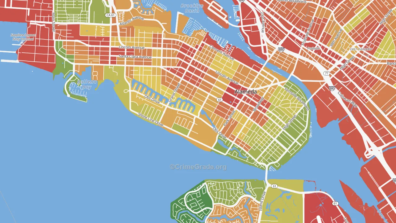South Shore, Alameda, CA Map of Assault Rates