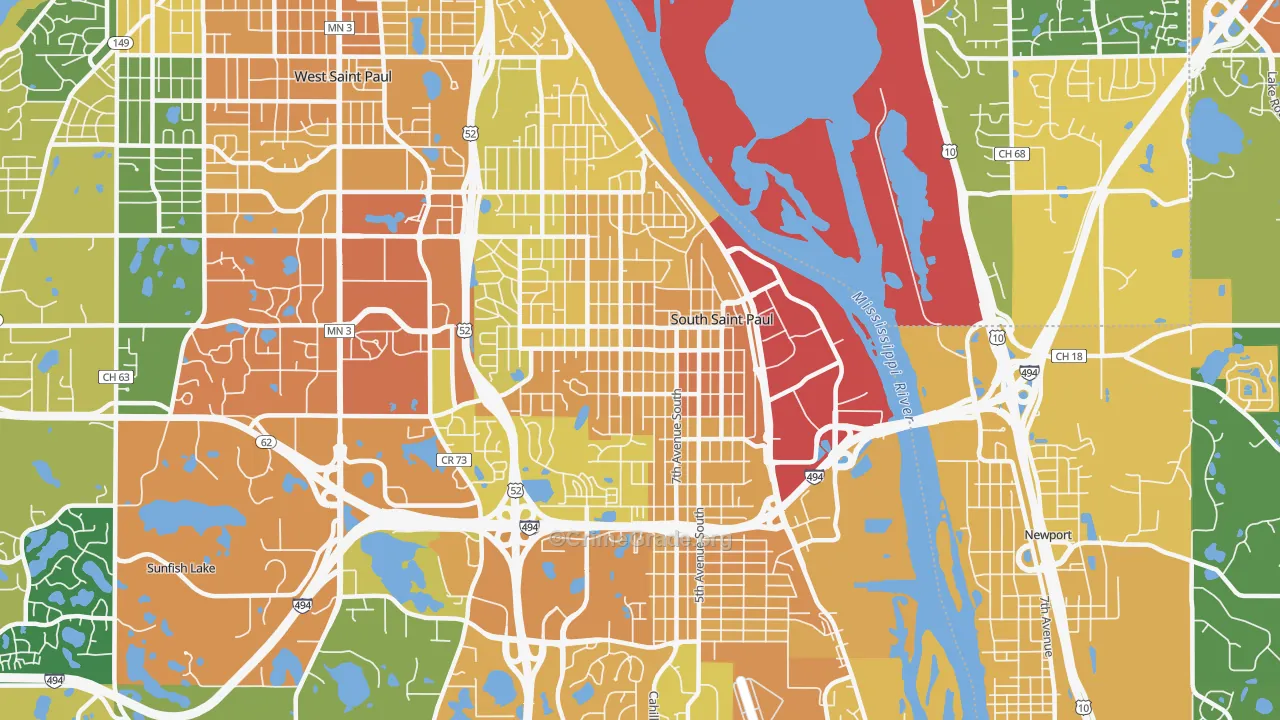 South St. Paul, MN Map of Assault Rates