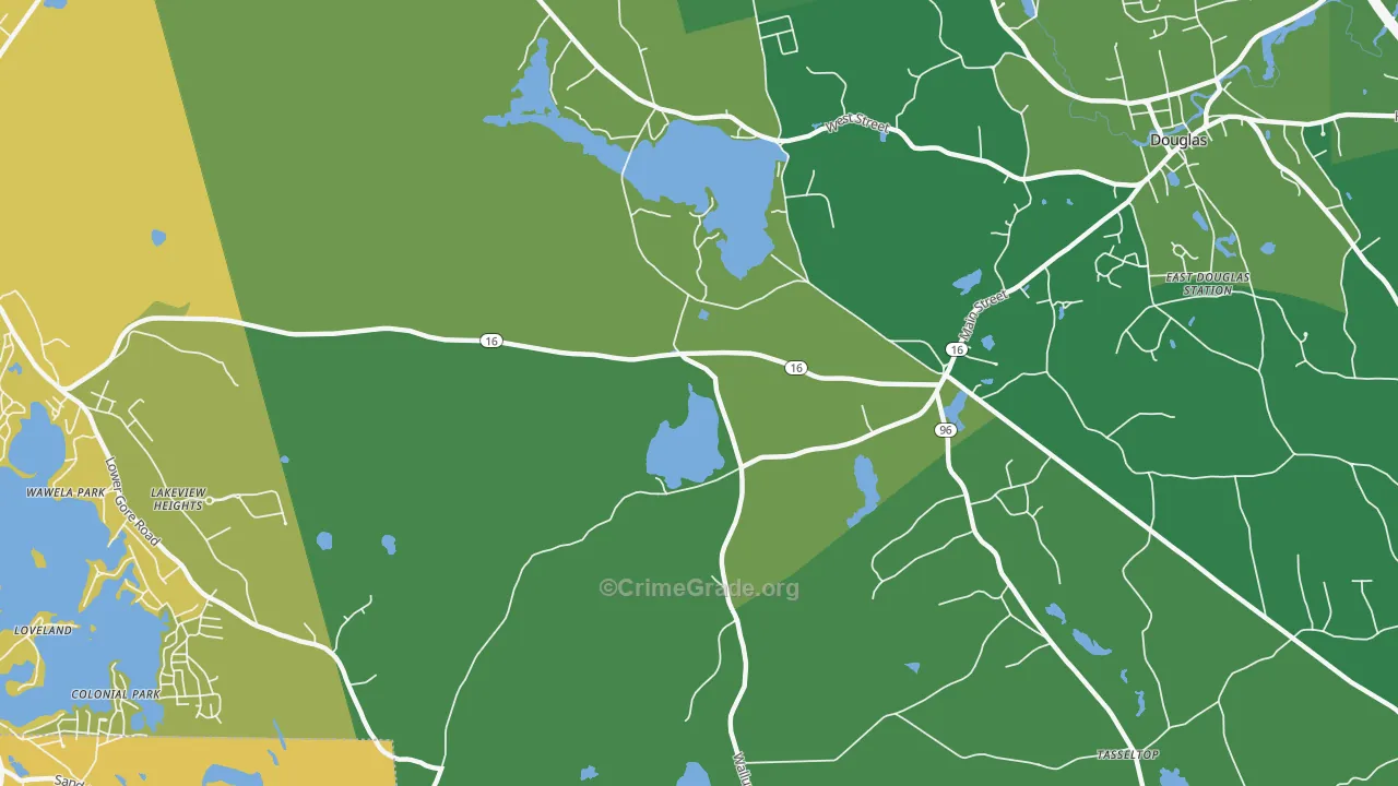 South Sutton, MA Map of Assault Rates