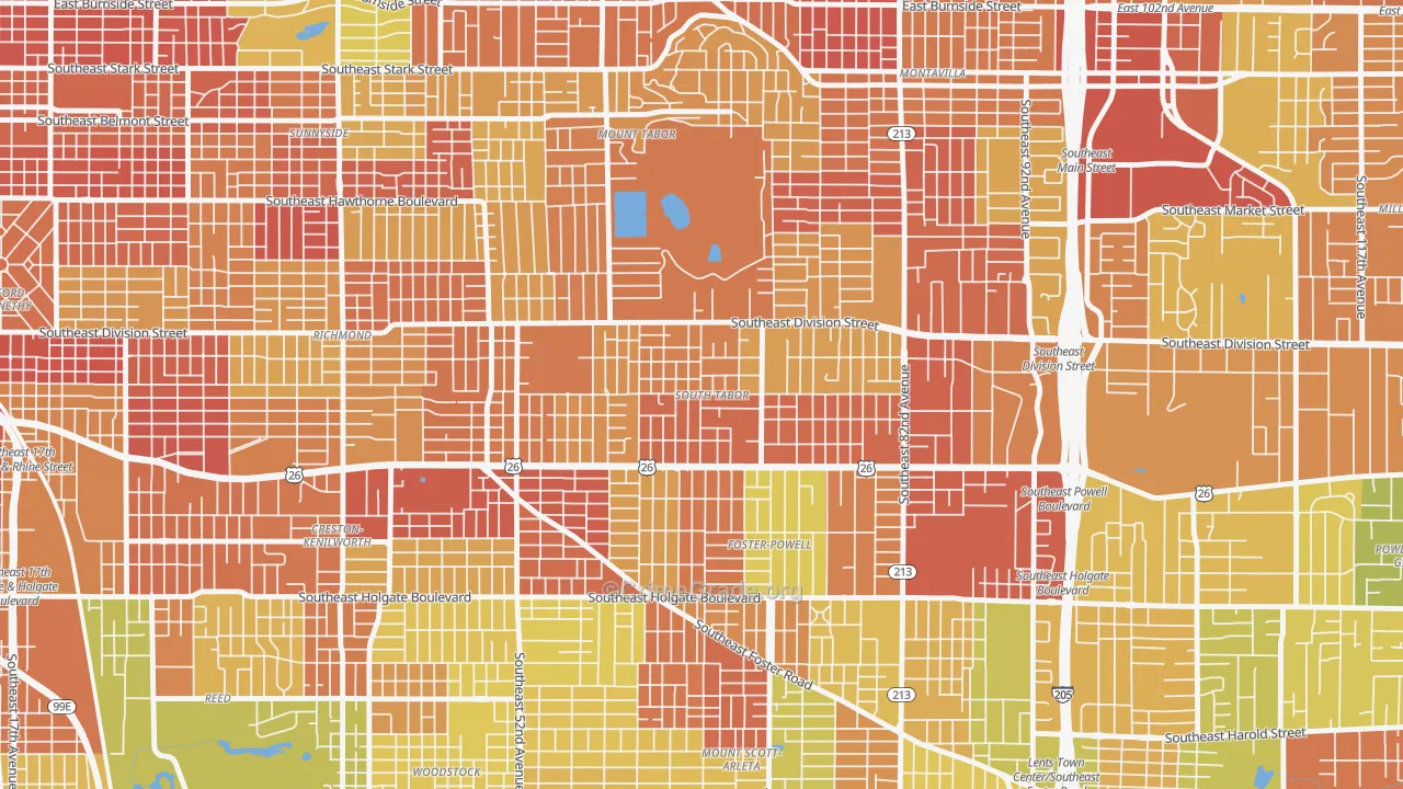 South Tabor, Portland, OR Map of Assault Rates