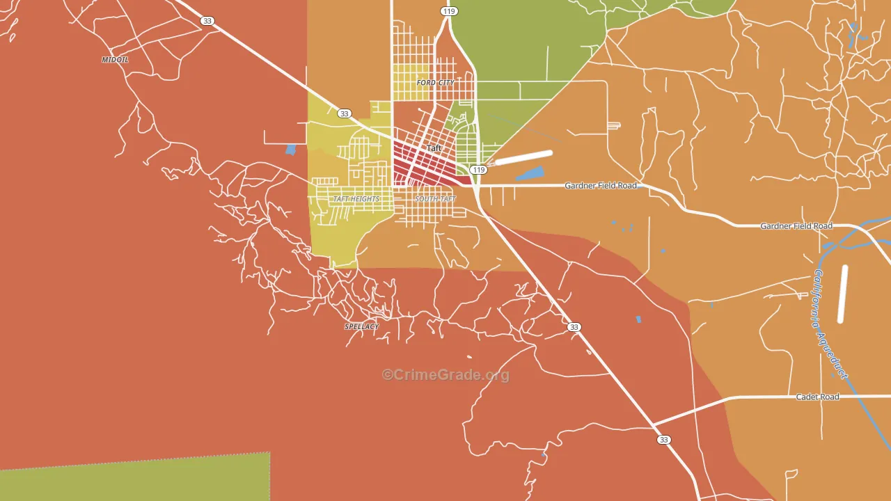 South Taft, CA Map of Assault Rates