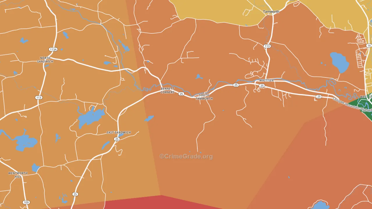 South Tamworth, NH Map of Assault Rates