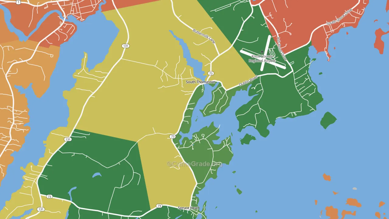 South Thomaston, ME Map of Assault Rates
