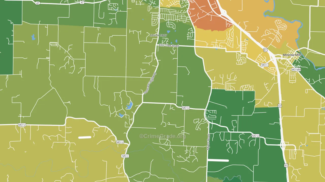 South Troy, MO Map of Assault Rates