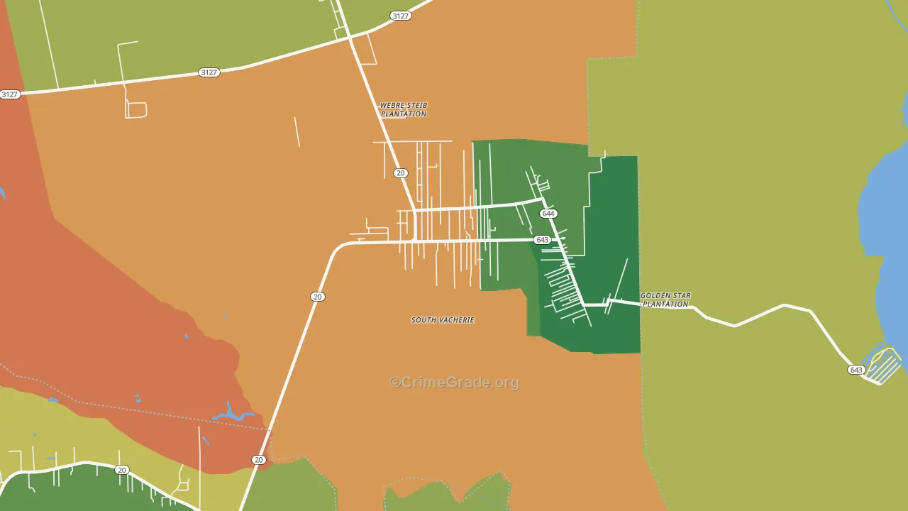 South Vacherie, LA Map of Assault Rates