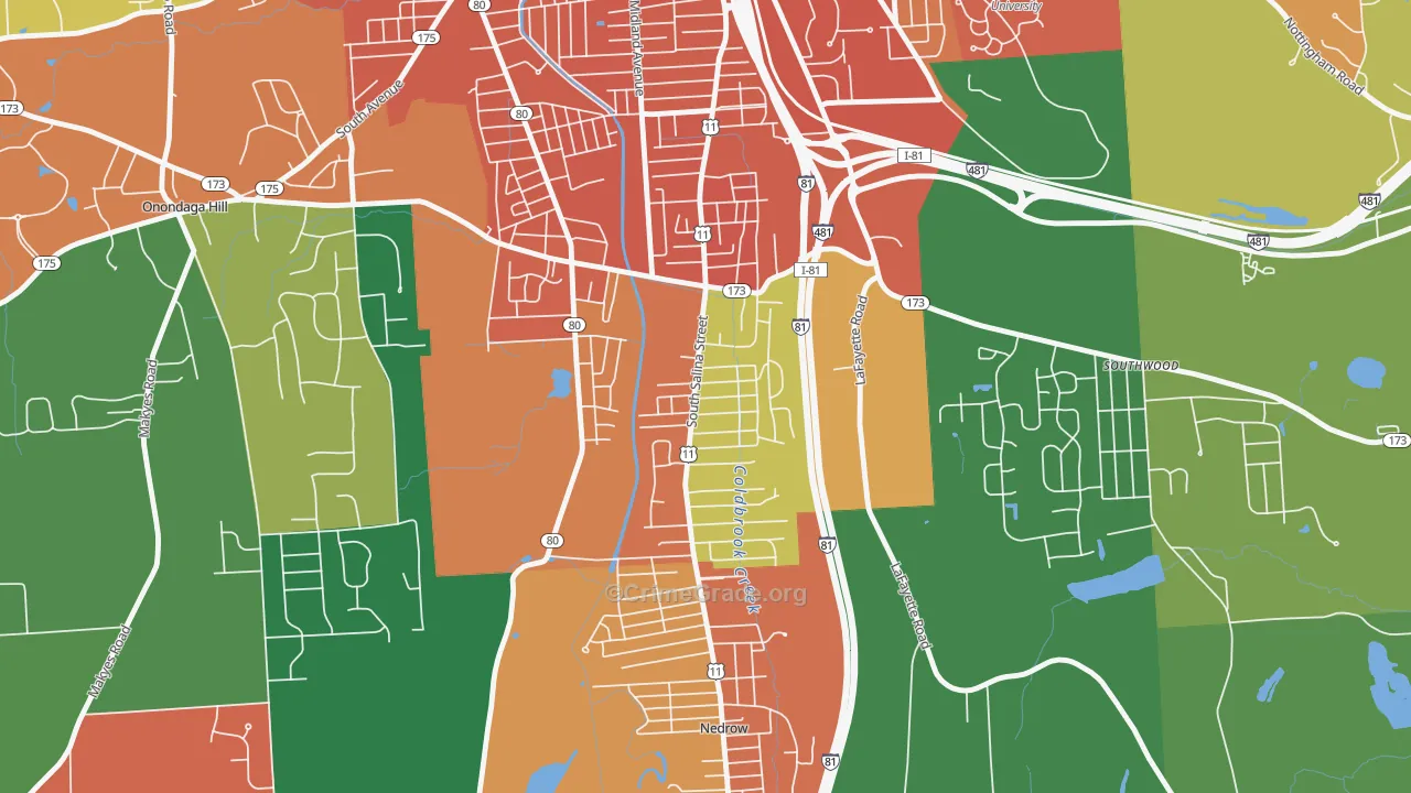 South Valley, Syracuse, NY Map of Assault Rates
