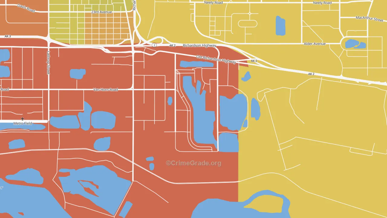 South Van Horn, AK Map of Assault Rates