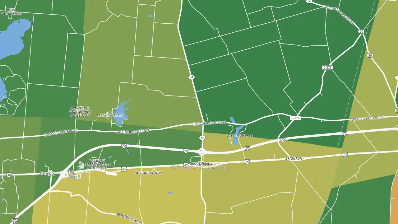 South Vienna, OH Map of Assault Rates