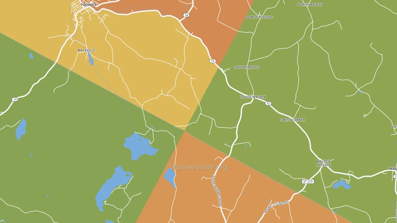 South Walden, VT Map of Assault Rates
