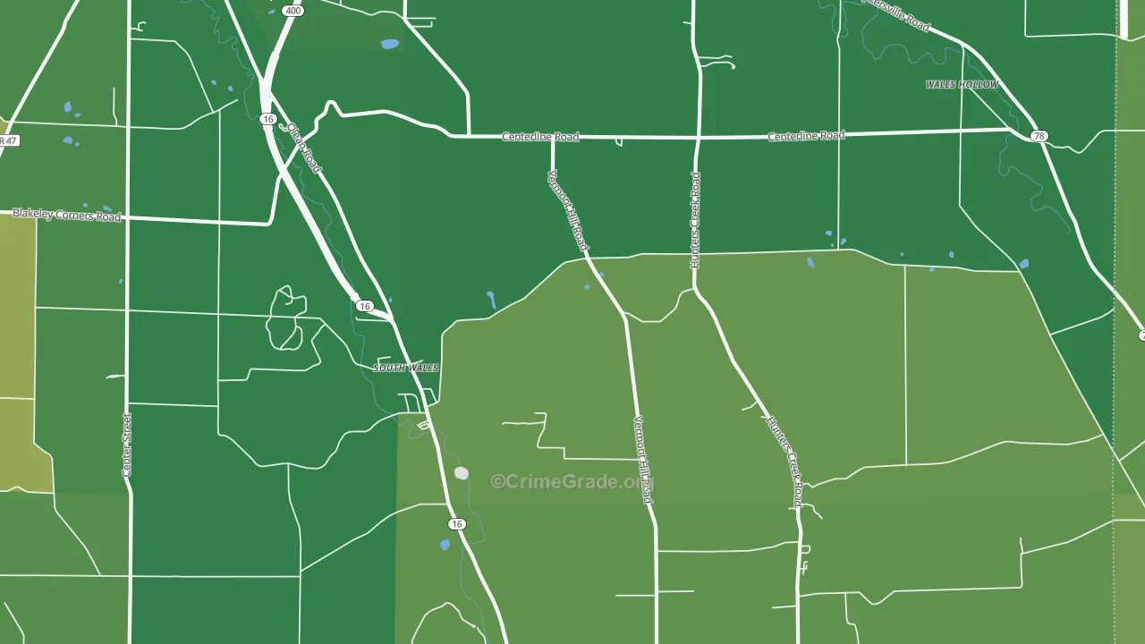 South Wales, NY Map of Assault Rates