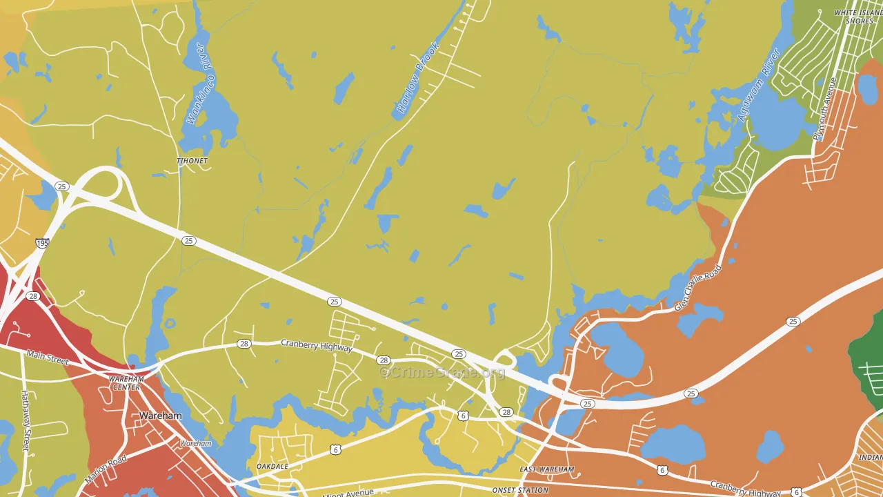 South Wareham, MA Map of Assault Rates