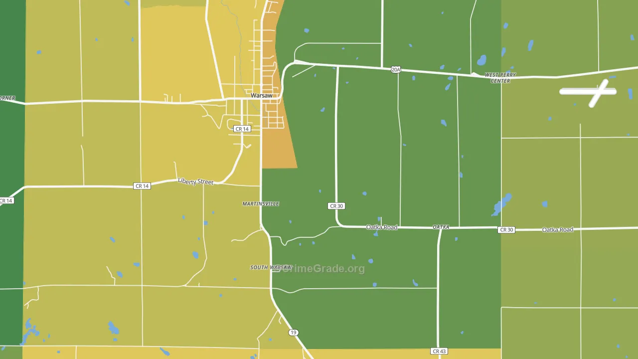 South Warsaw, NY Map of Assault Rates