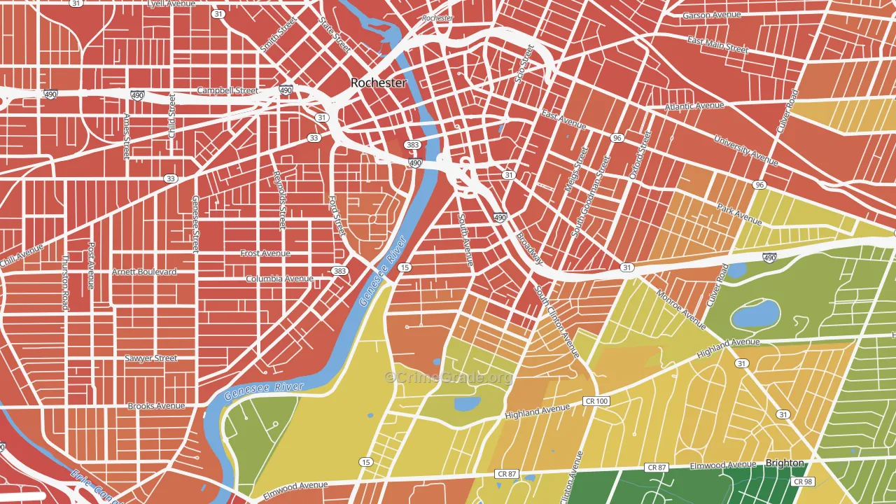 South Wedge, Rochester, NY Map of Assault Rates