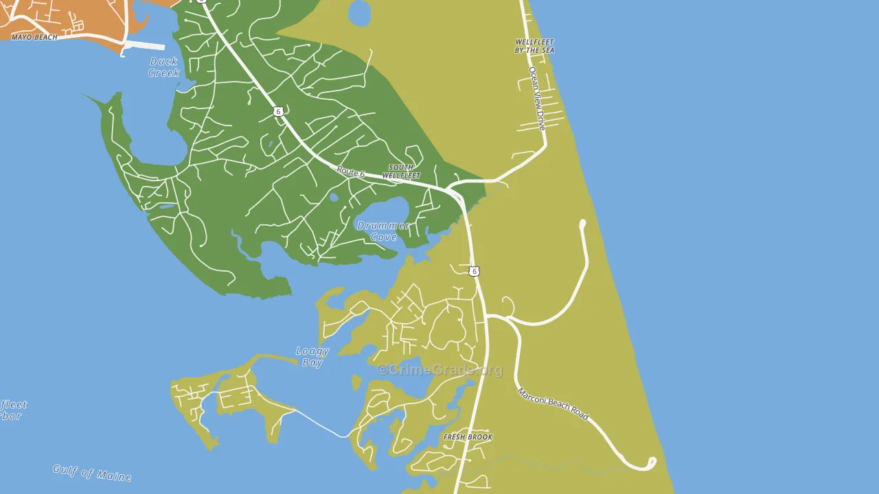 South Wellfleet, MA Map of Assault Rates