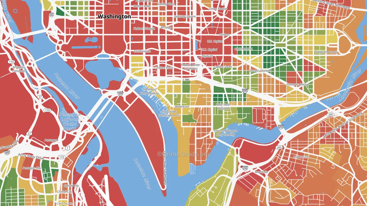South West, Washington, DC Map of Assault Rates