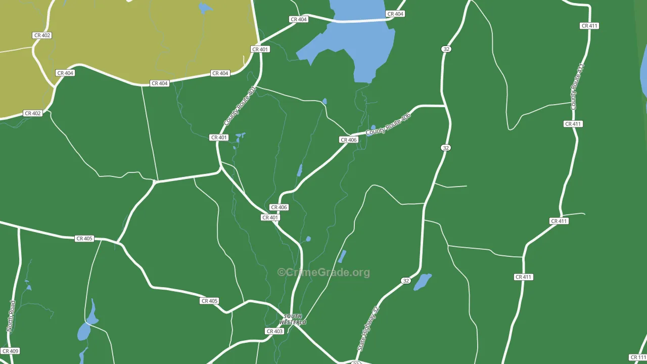 South Westerlo, NY Map of Assault Rates