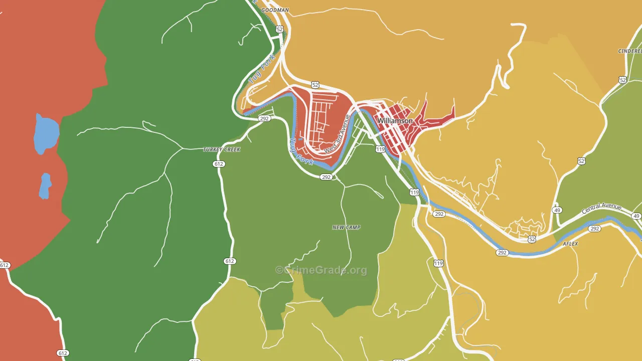 South Williamson, KY Map of Assault Rates