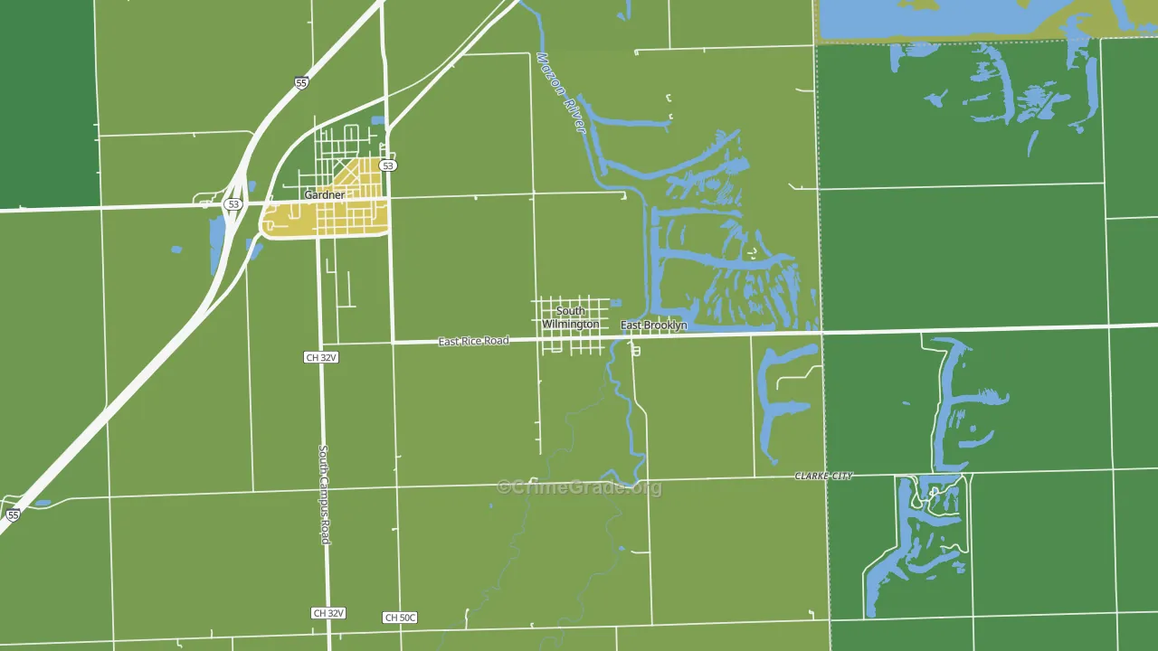 South Wilmington, IL Map of Assault Rates