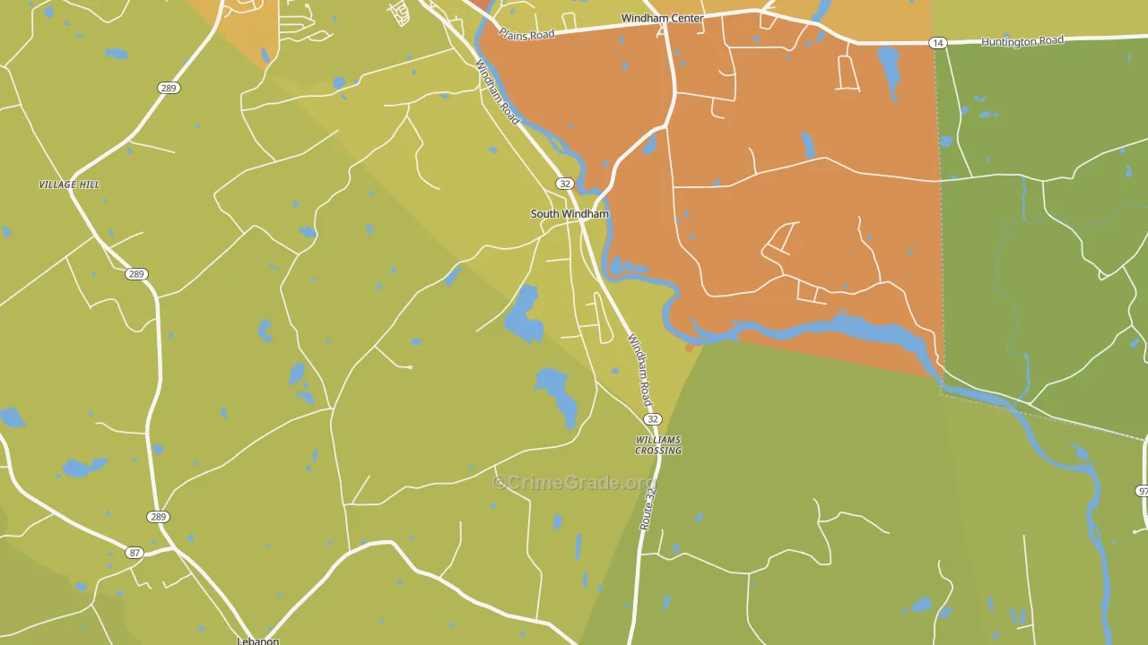 South Windham, CT Map of Assault Rates