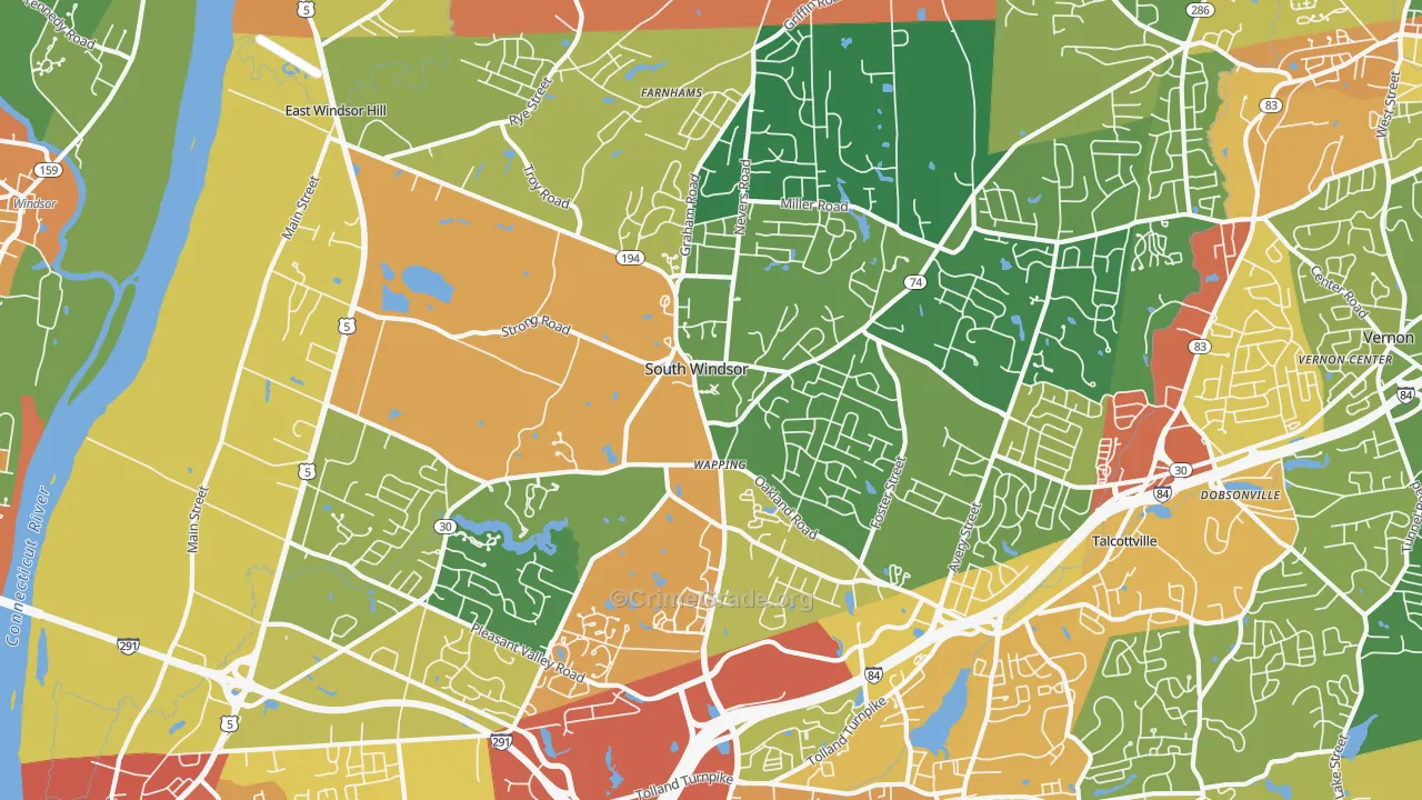 South Windsor, CT Map of Assault Rates