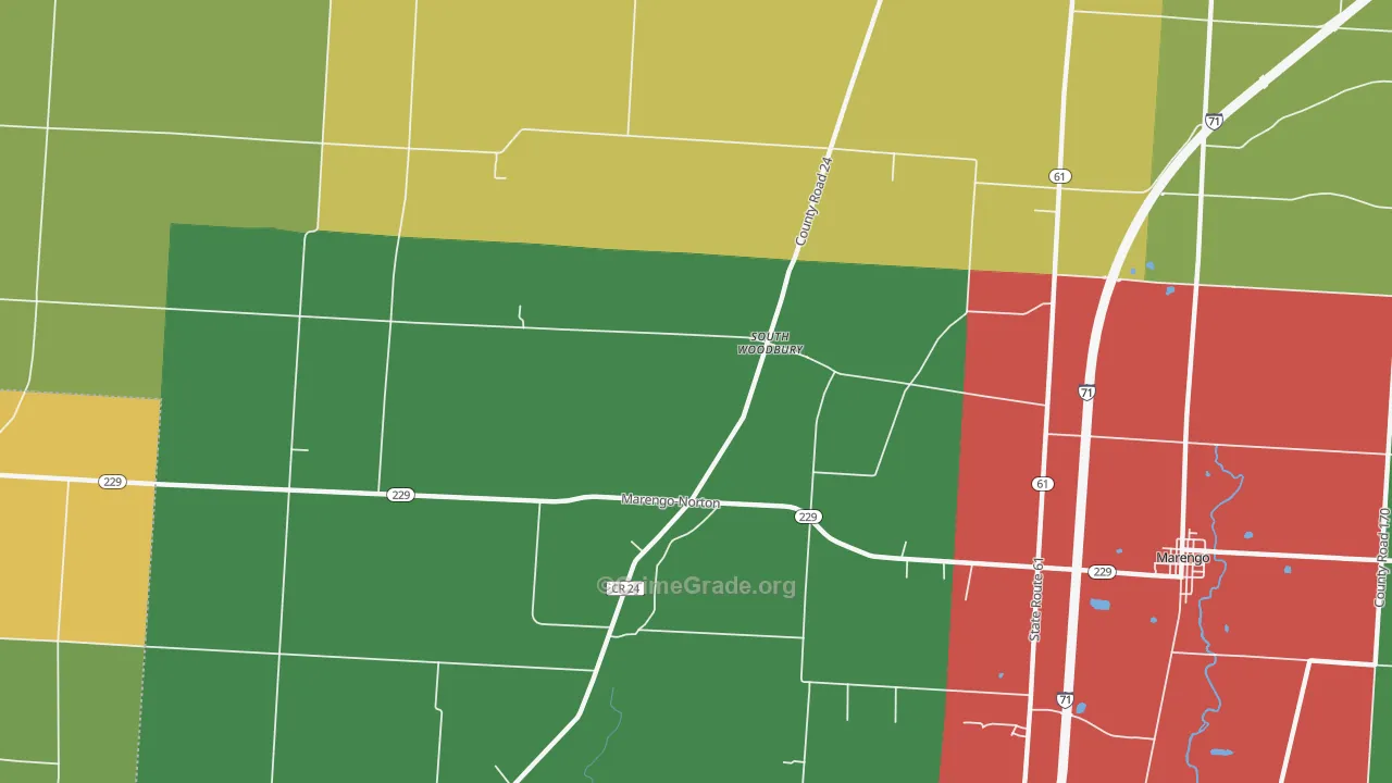 South Woodbury, OH Map of Assault Rates
