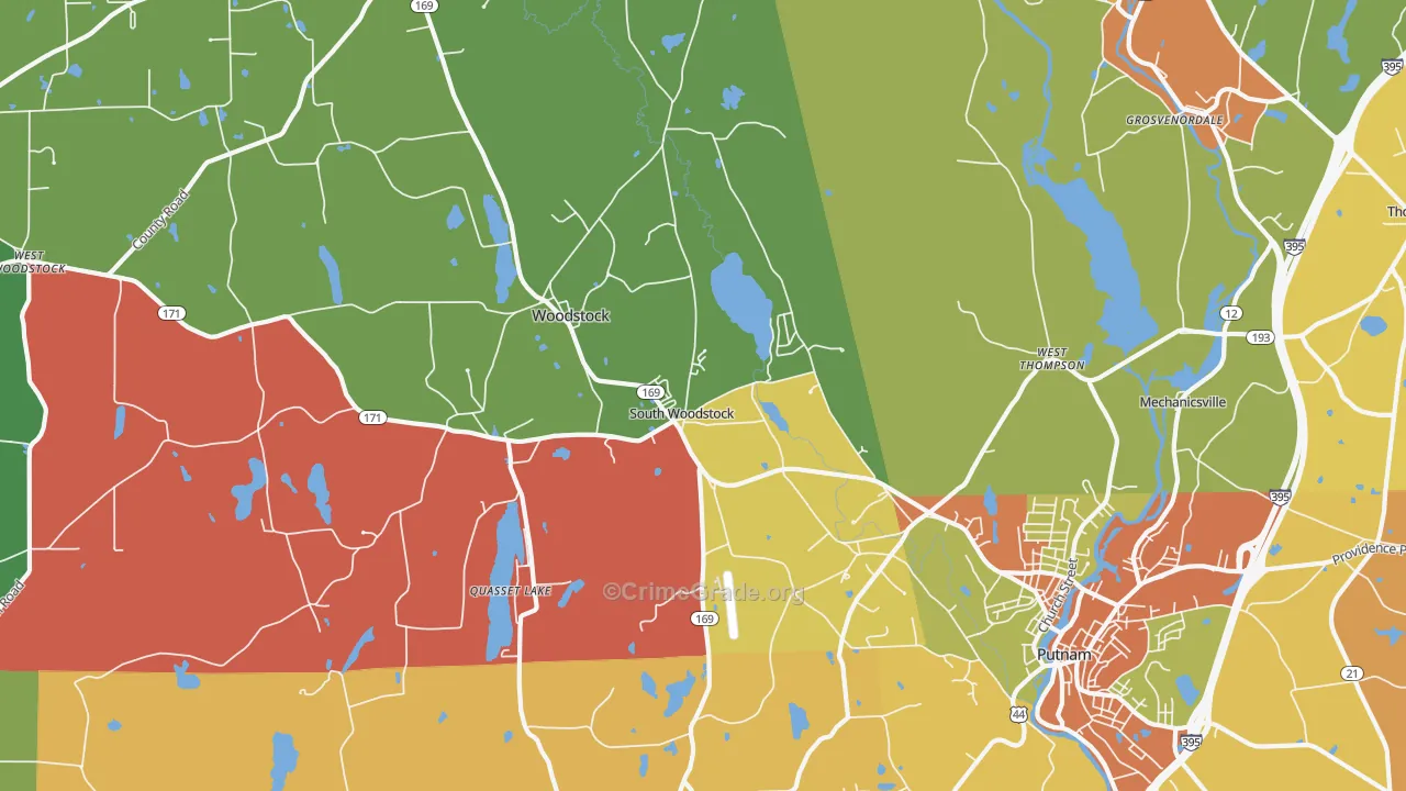 South Woodstock, CT Map of Assault Rates