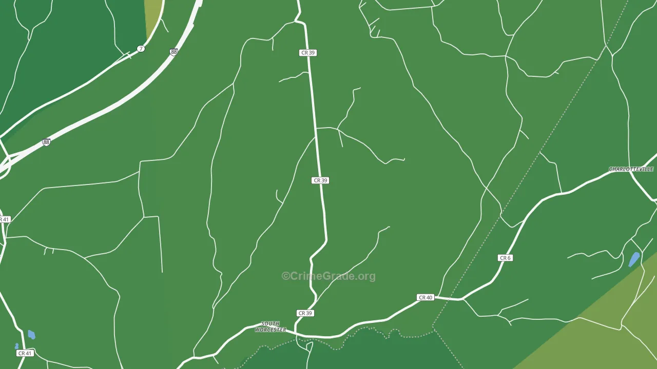 South Worcester, NY Map of Assault Rates