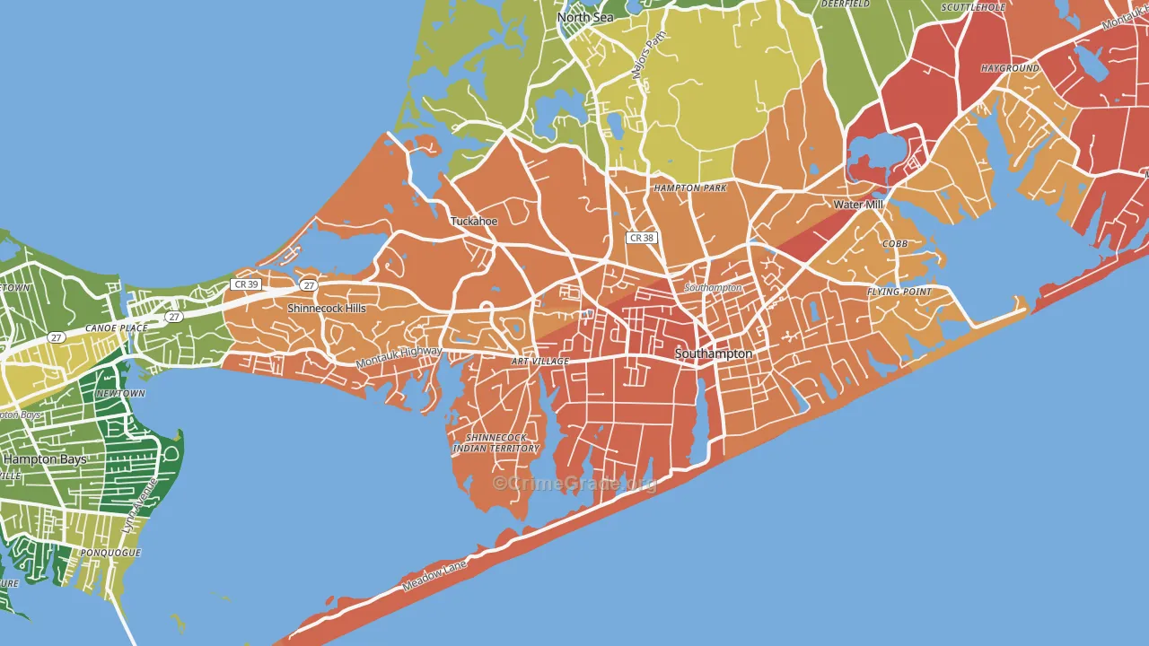 Southampton, NY Map of Assault Rates