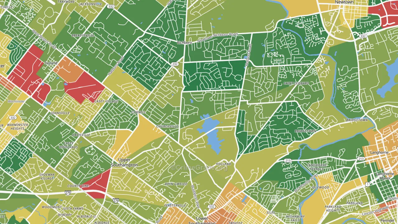 Southampton, PA Map of Assault Rates