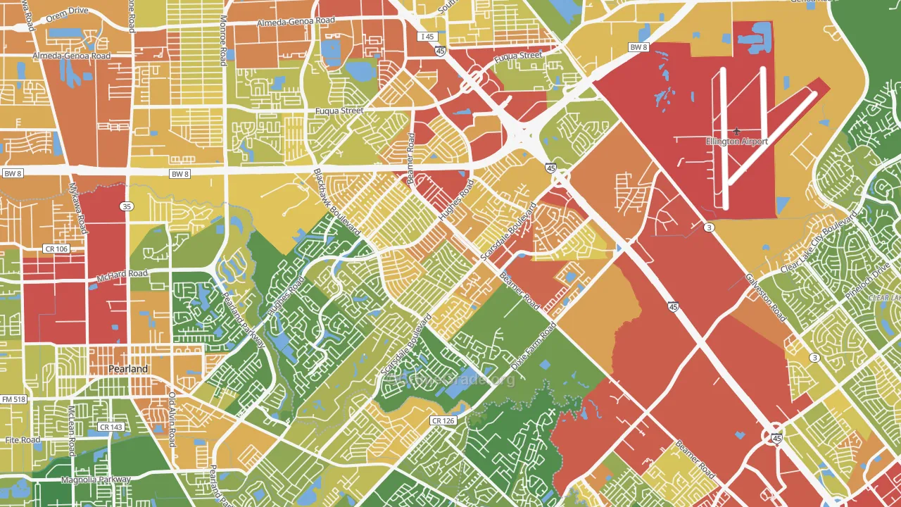 Southbelt Ellington, Houston, TX Map of Assault Rates