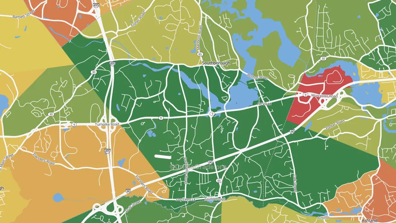 Southborough, MA Map of Assault Rates