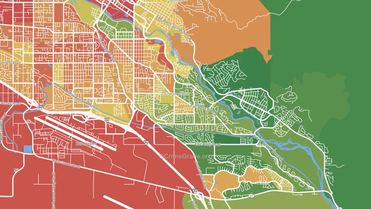 Southeast Boise, Boise, ID Map of Assault Rates