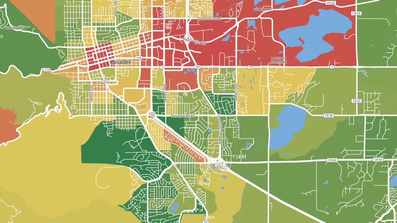 Southeast Boulder, Boulder, CO Map of Assault Rates
