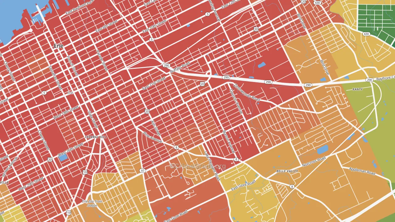 Southeast Erie, Erie, PA Map of Assault Rates