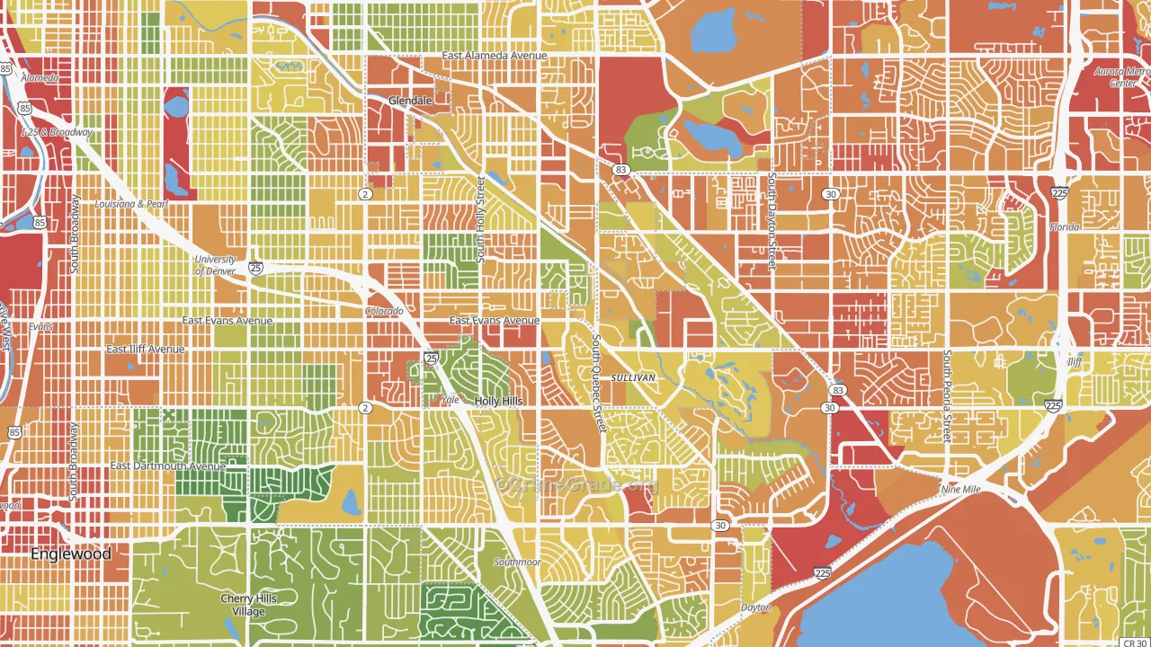 Southeastern Denver, Denver, CO Map of Assault Rates