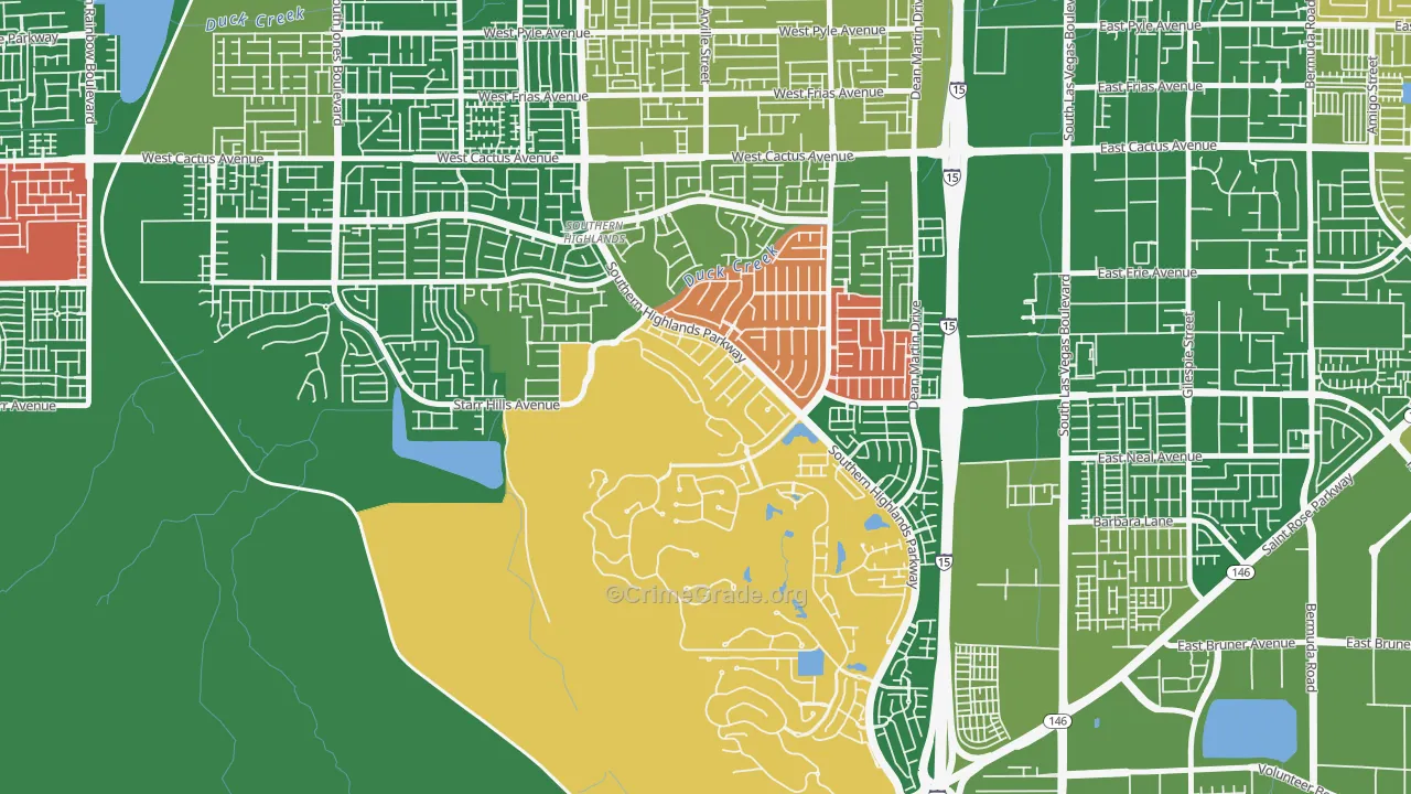 Southern Highlands, Enterprise, NV Map of Assault Rates