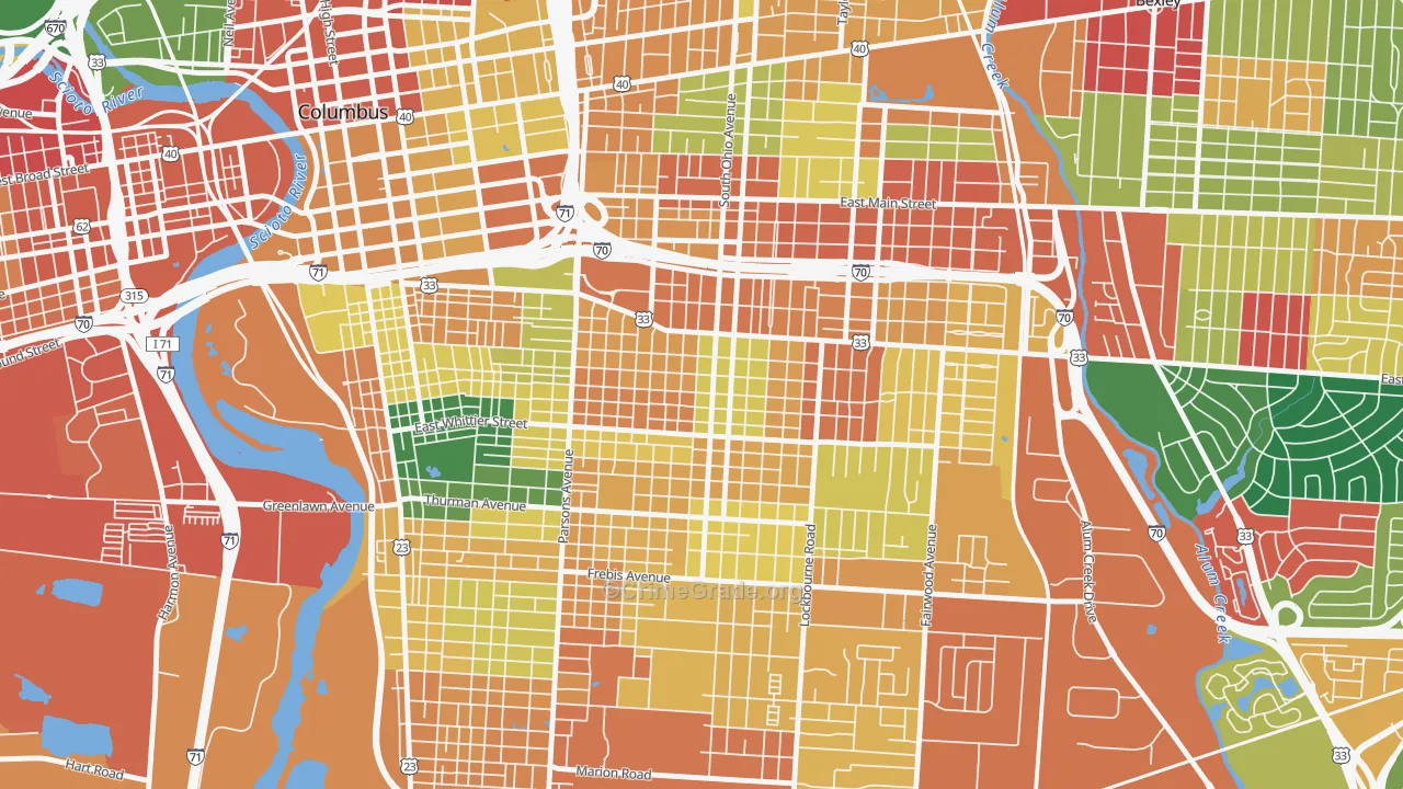 Southern Orchards, Columbus, OH Map of Assault Rates