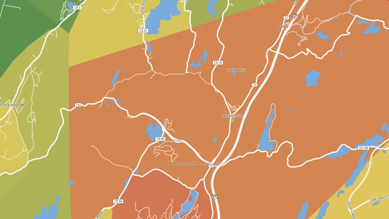 Southfields, NY Map of Assault Rates