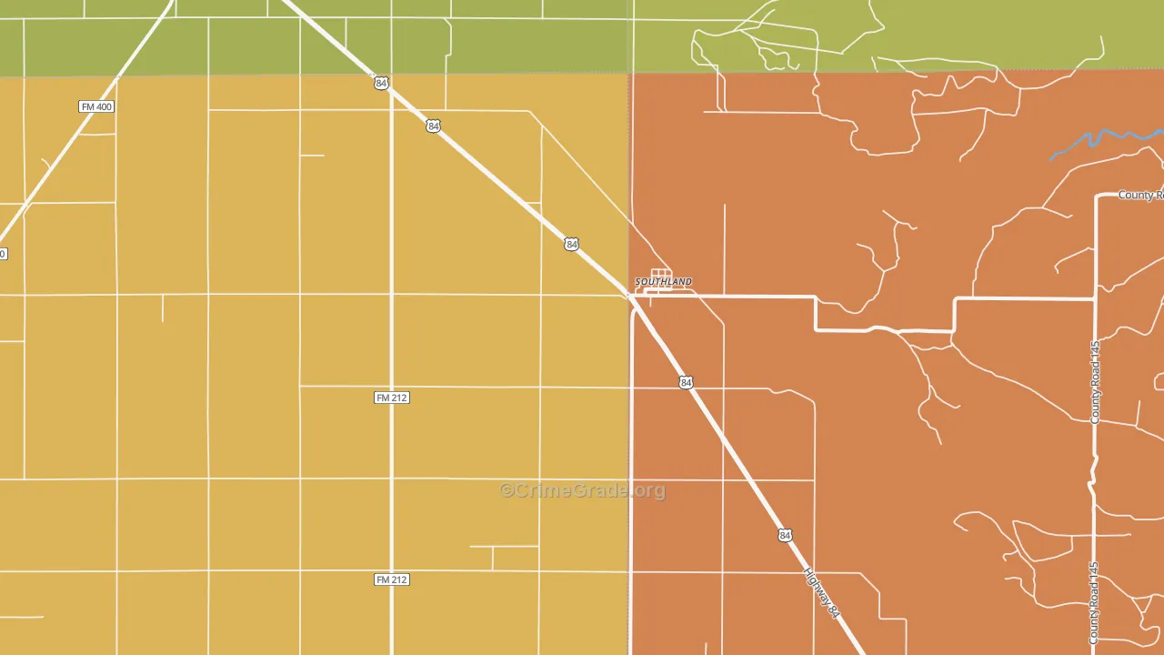 Southland, TX Map of Assault Rates