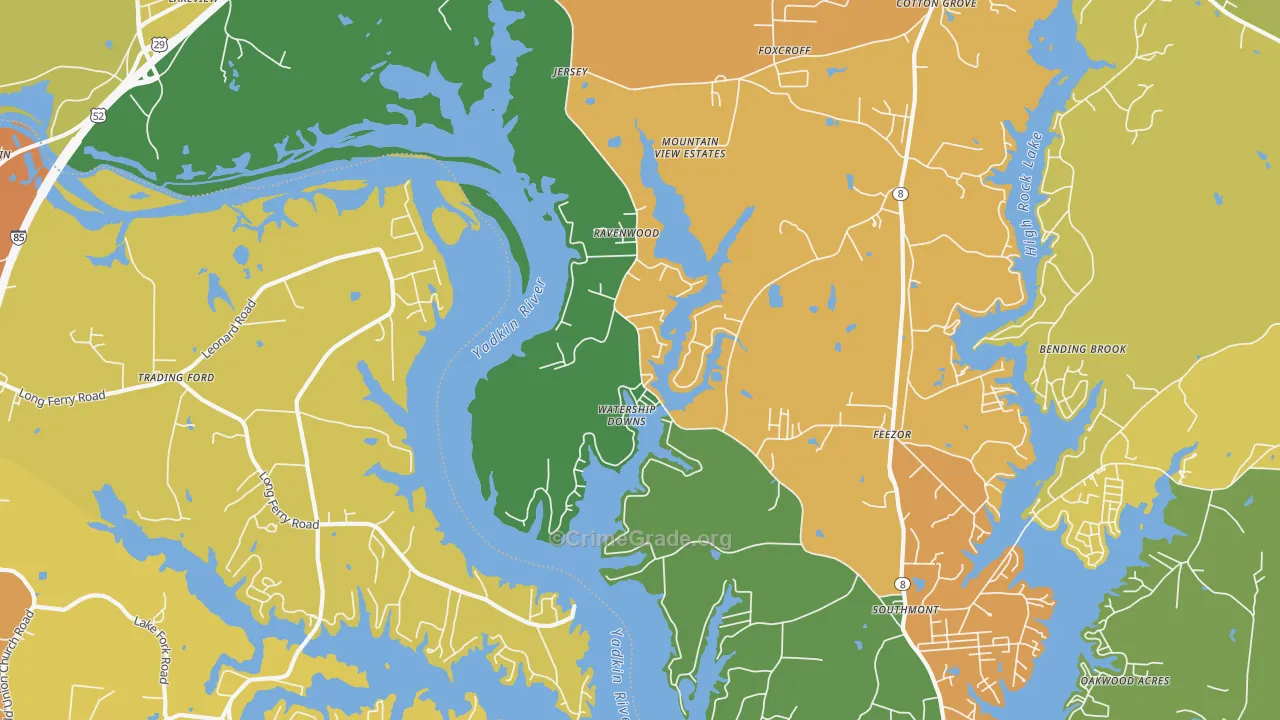 Southmont, NC Map of Assault Rates