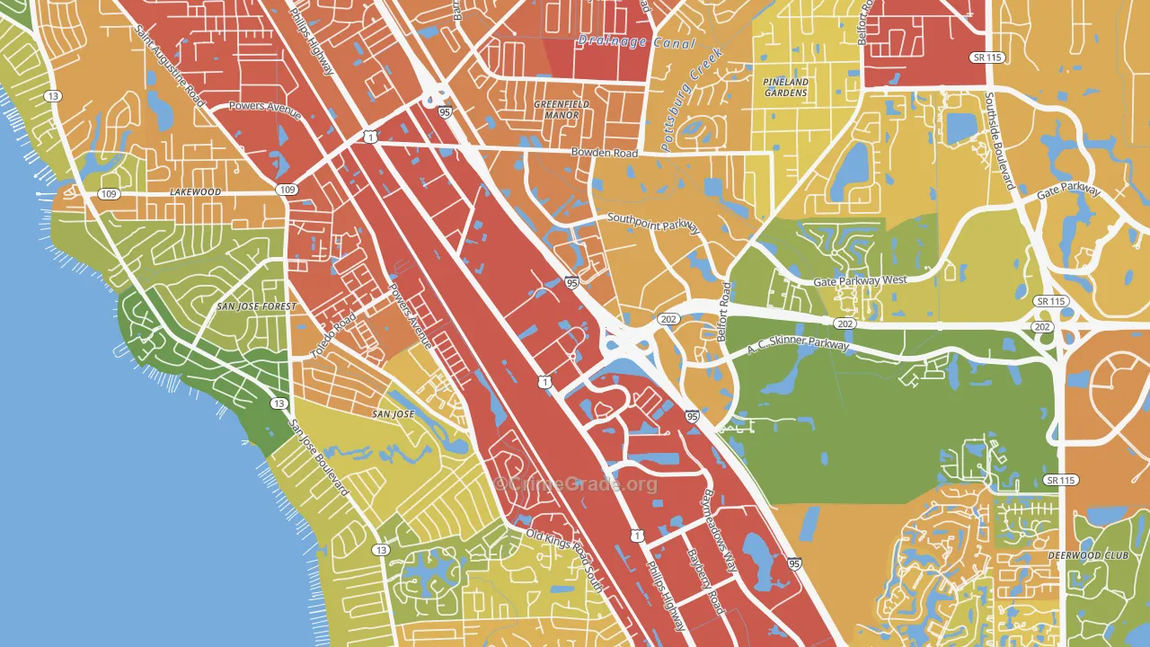 Southpoint, Jacksonville, FL Map of Assault Rates