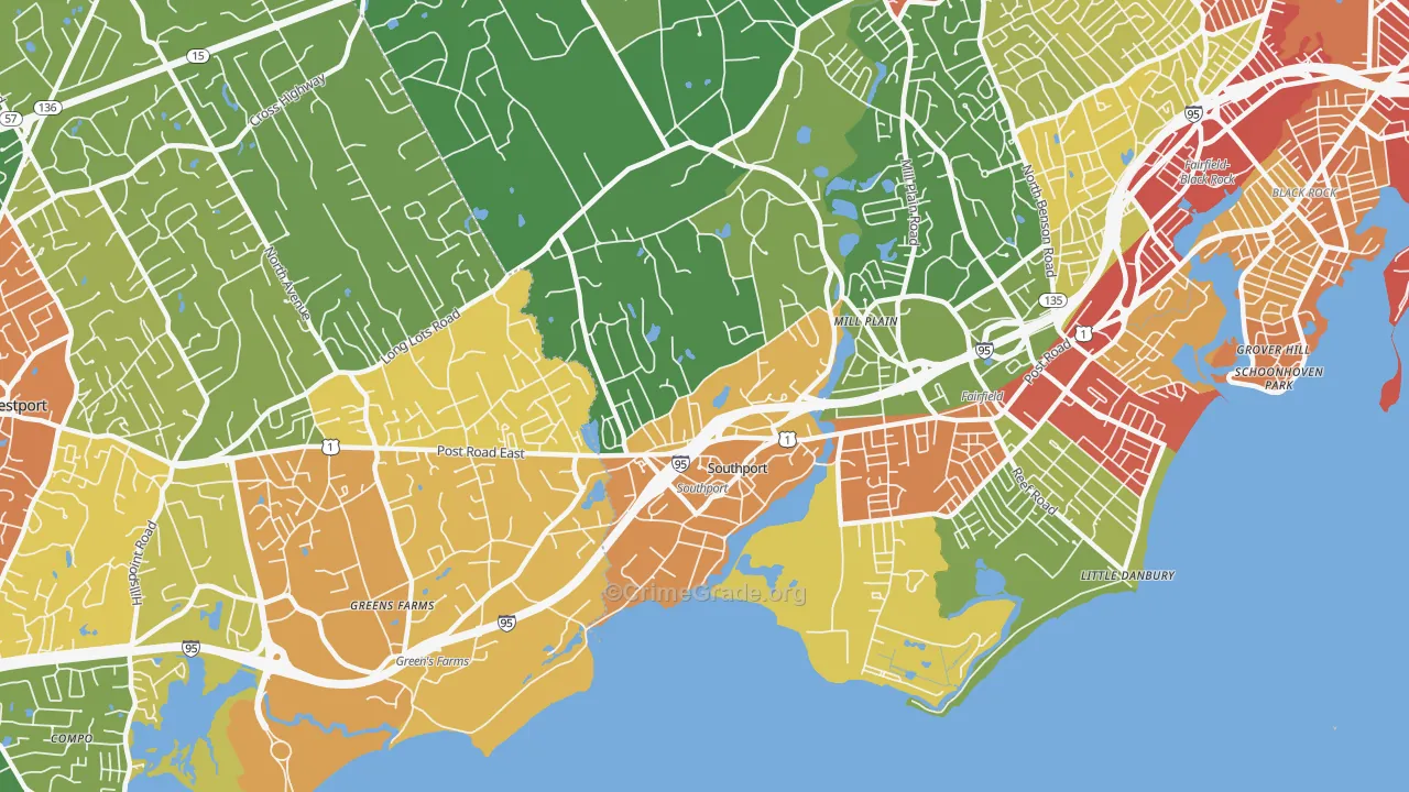 Southport, CT Map of Assault Rates