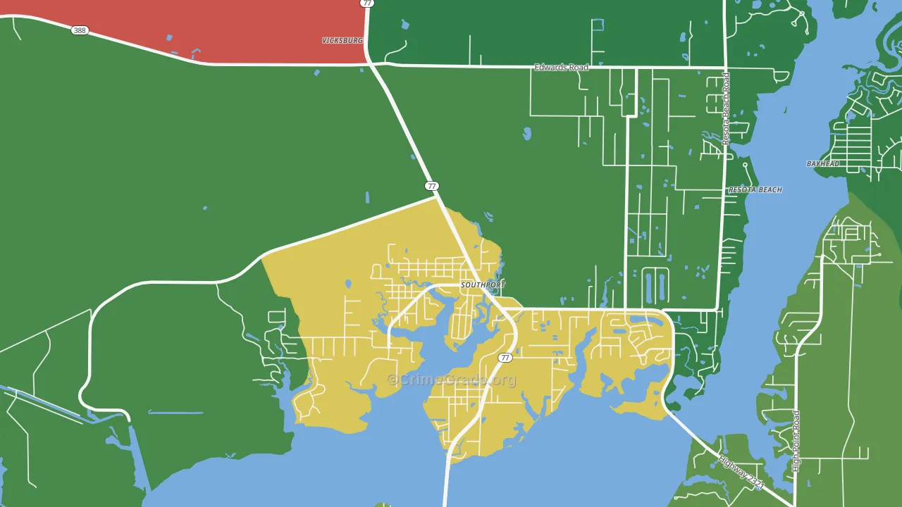 Southport, FL Map of Assault Rates