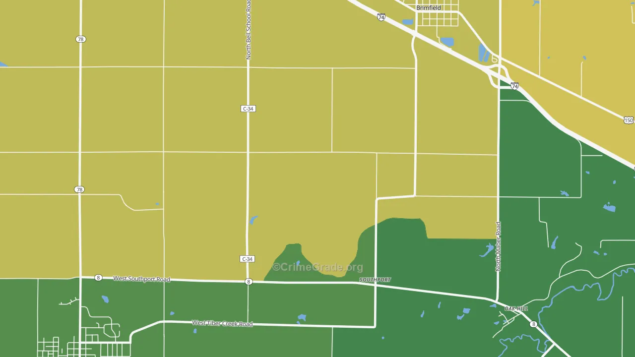 Southport, IL Map of Assault Rates