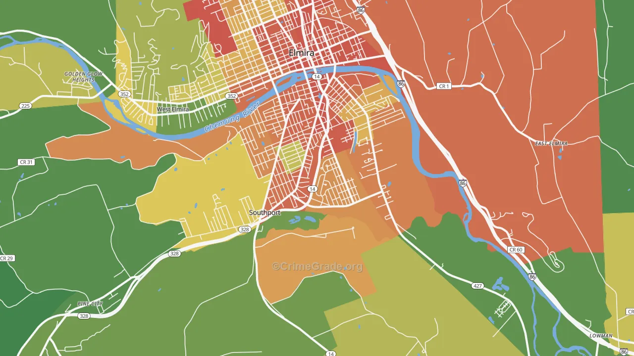 Southport, NY Map of Assault Rates