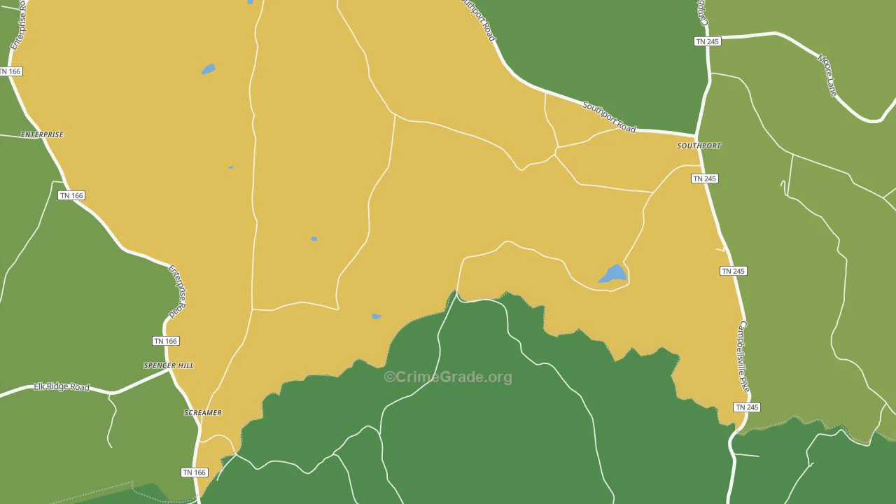 Southport, TN Map of Assault Rates
