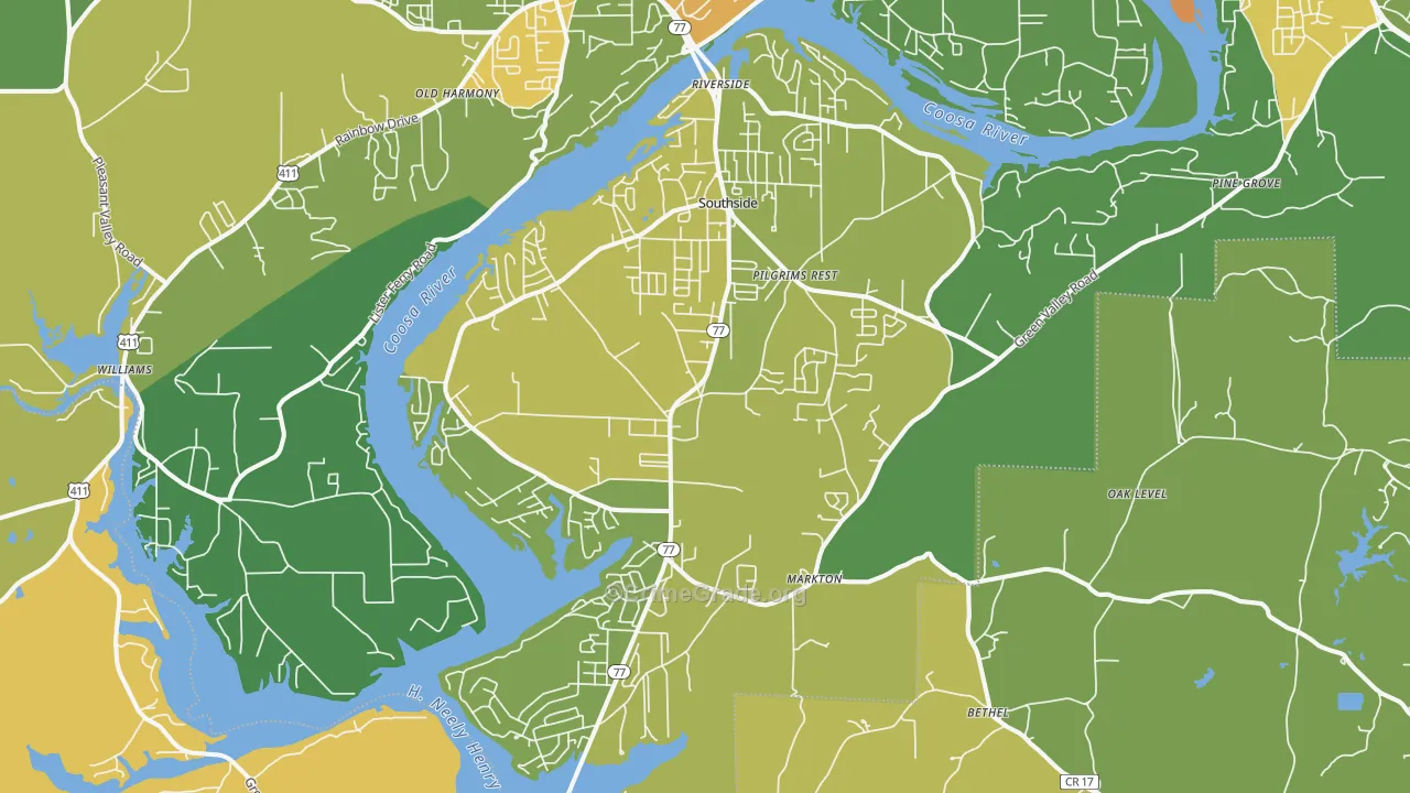 Southside, AL Map of Assault Rates