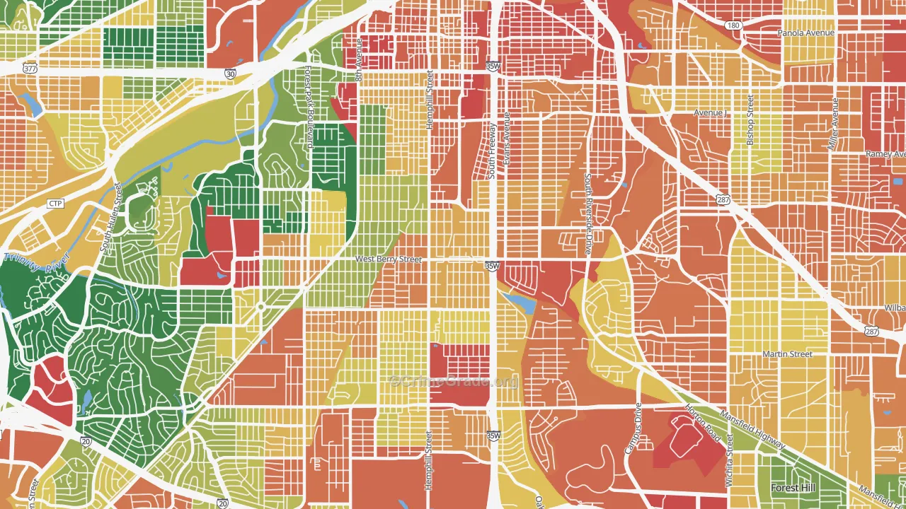 Southside, Fort Worth, TX Map of Assault Rates
